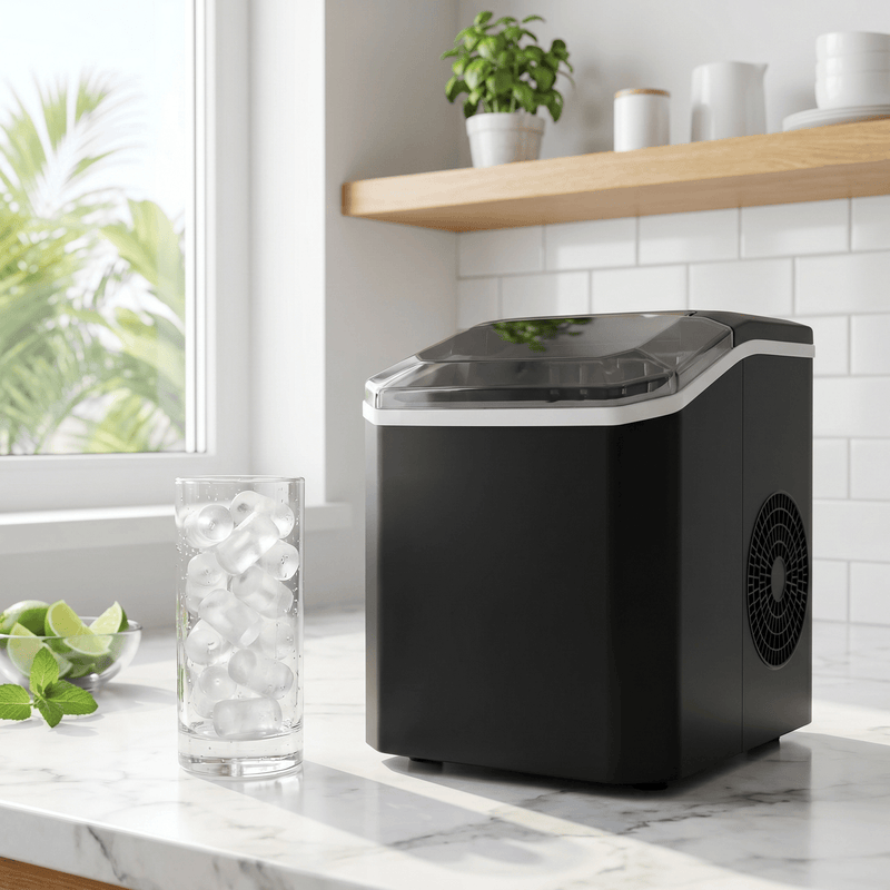 Countertop ice maker making clear ice cubes