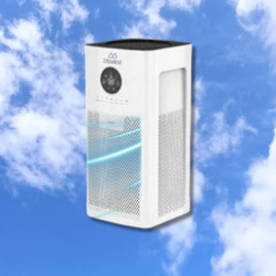 Close-up of AP-60M advanced filtration system removing particles and odors