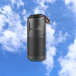 Close-up of AP-Car air purifier filtration system removing dust and odors