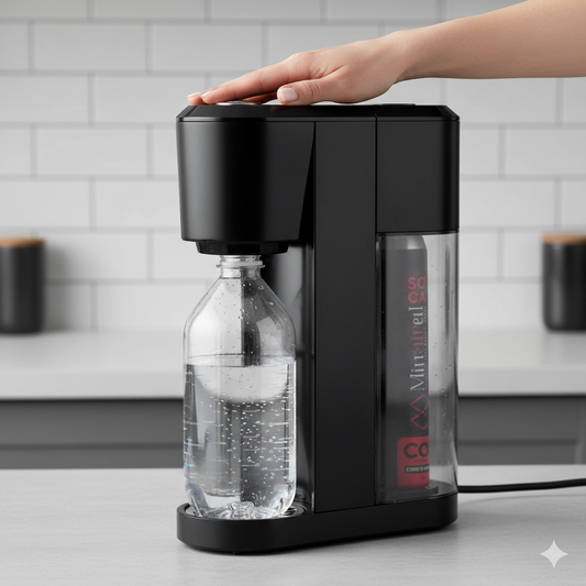 CO₂ cylinder refill for compatible soda makers, front view