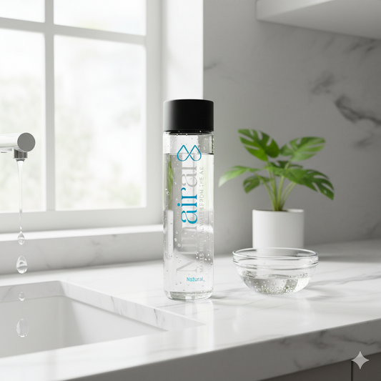Glass water bottle with elegant design for pure and natural water taste