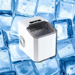 Close-up of ice cube maker showing hygienic and modern interior design