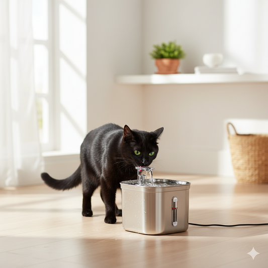 Pet water fountain providing fresh and filtered water for daily hydration
