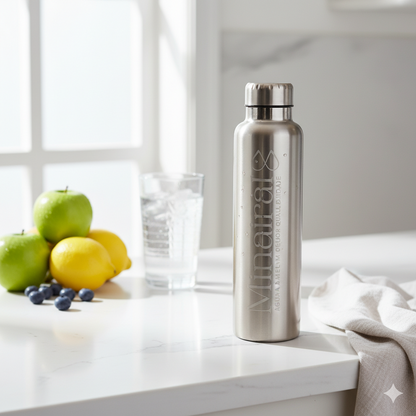 Stainless steel water bottle designed for durable and reusable daily hydration