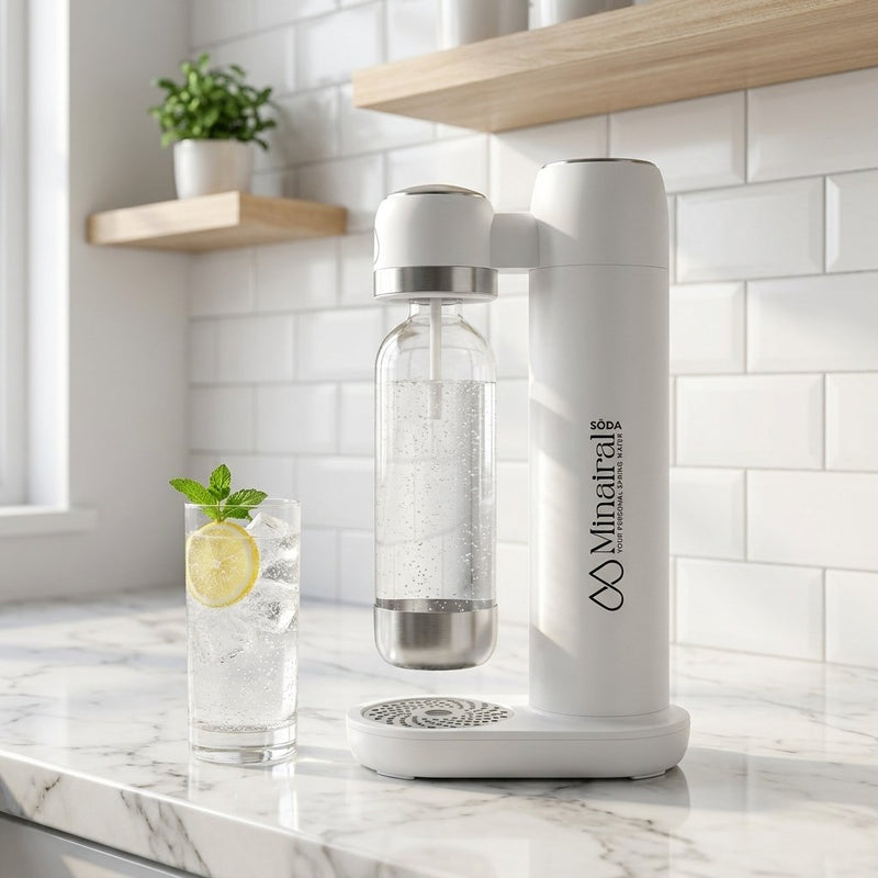 Minairal Soda Maker on a kitchen counter